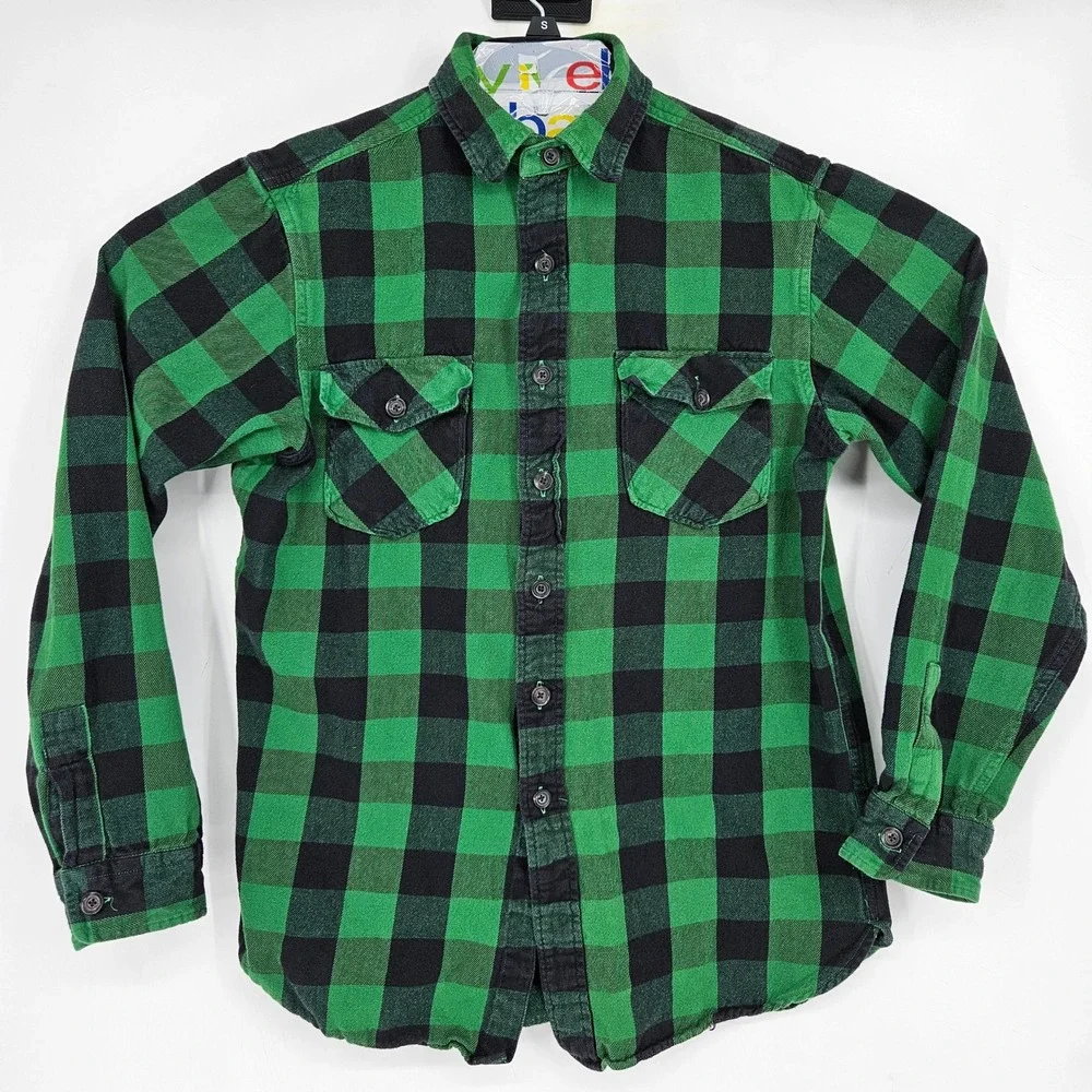 Vintage Polo Ralph Lauren Shirt Mens Medium‎ Button Up Flannel Checkered Rare